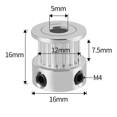 Pulley GT2 20 răng bản 6mm trục 8mm