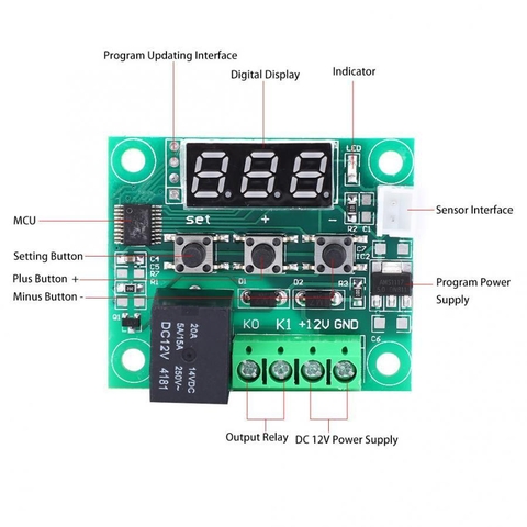 Mạch khống chế nhiệt độ Relay chỉnh mức XH-W1209 12V