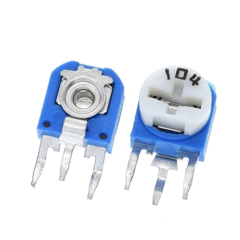 Biến trở nút áo 100K Ohm chỉnh ngang 0.1W RM063-104-WH06-1