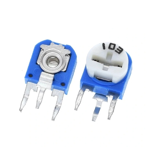 Biến trở nút áo 10K Ohm chỉnh ngang 0.1W RM063-103-WH06-1