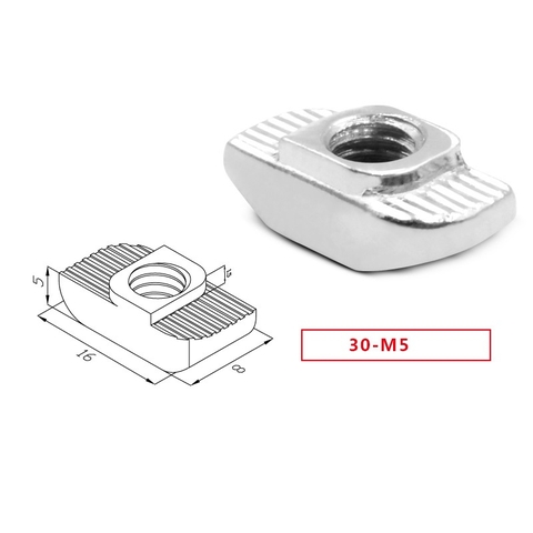 Tán T, tán bỏ sau nhôm định hình 3030 - M3, M4, M5, M6