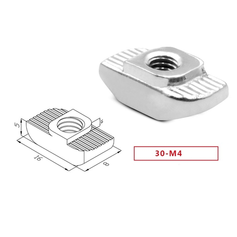 Tán T, tán bỏ sau nhôm định hình 3030 - M3, M4, M5, M6