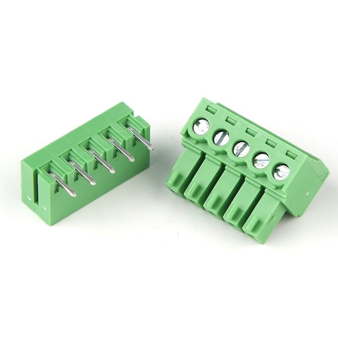 KF-3.81-5-R Terminal Block Plug-in hàn PCB 5 chân cong 3.81mm - 1 bộ