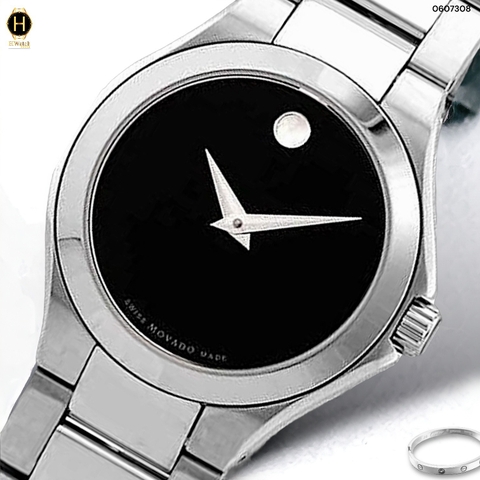Đồng Hồ Nữ Movado Quartz Defio Black Dial Ladies 0607308 