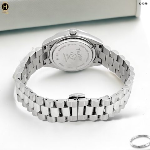 Đồng Hồ Nữ GV2 Quartz Diamond Limited Edition 12425B  Dây Thép Mặt Trắng