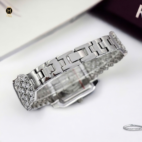 Đồng Hồ Nữ Royal Crown Quartz 3619M Thép Trắng Mặt Full Đá