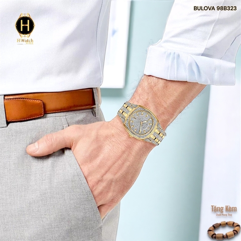 Đồng Hồ Nam Bulova Quartz  Phantom Crystal Demi Gold 98B323 Cao Thai Sơn
