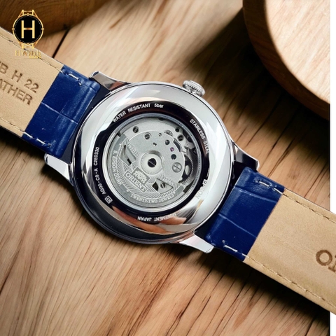 Đồng Hồ Nam Orient Automatic Cabalero Blue FAG00004D0 ( SAG00004D0 ) ( TAG00004D0 ) Dây Da Vỏ Trắng Mặt Xanh