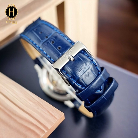 Đồng Hồ Nam Orient Automatic Cabalero Blue FAG00004D0 ( SAG00004D0 ) ( TAG00004D0 ) Dây Da Vỏ Trắng Mặt Xanh