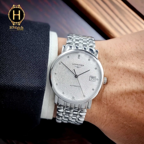 Đồng Hồ Nam Longines Automatic Elegant  Đính 13 Viên Kim Cương L4.809.4.77.6 L48094776