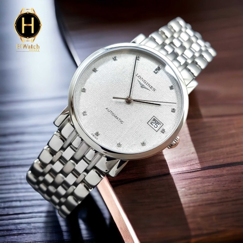 Đồng Hồ Nam Longines Automatic Elegant  Đính 13 Viên Kim Cương L4.809.4.77.6 L48094776