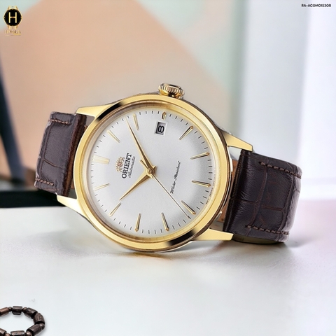 Đồng Hồ Nam Orient Automatic Contemporary Classic Bambino RA-AC0M01S30B ( RA-AC0M01S10B ) ( RA-AC0M01S ) Dây Da Nâu Thép Vàng Mặt Trắng