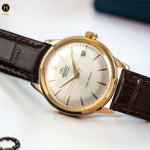 Đồng Hồ Nam Orient Automatic Contemporary Classic Bambino RA-AC0M01S30B ( RA-AC0M01S10B ) ( RA-AC0M01S ) Dây Da Nâu Thép Vàng Mặt Trắng