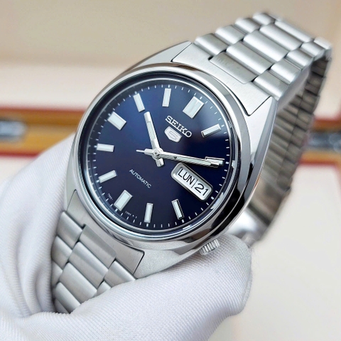 Seiko Automatic SNXS77K1 Dây Thép Vỏ Trắng Mặt Xanh