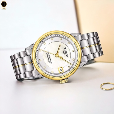 Đồng Hồ Nữ Tissot Automatic Luxury Cosc Powermatic 80 T086.208.22.116.00  ( T0862082211600 ) Dây Thép Demi Vàng Mặt Trắng Sapphire