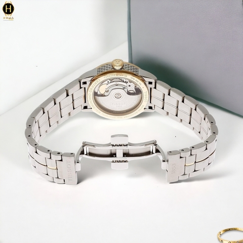 Đồng Hồ Nữ Tissot Automatic Luxury Cosc Powermatic 80 T086.208.22.116.00  ( T0862082211600 ) Dây Thép Demi Vàng Mặt Trắng Sapphire