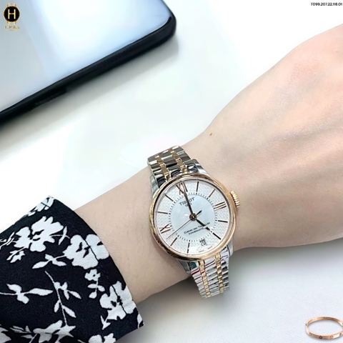 Đồng Hồ Nữ Tissot Automatic Chemin Des Tourelles Powermatic 80 T099.207.22.118.01 (T0992072211801 ) Dây Thép Demi Mặt Trắng Sapphire