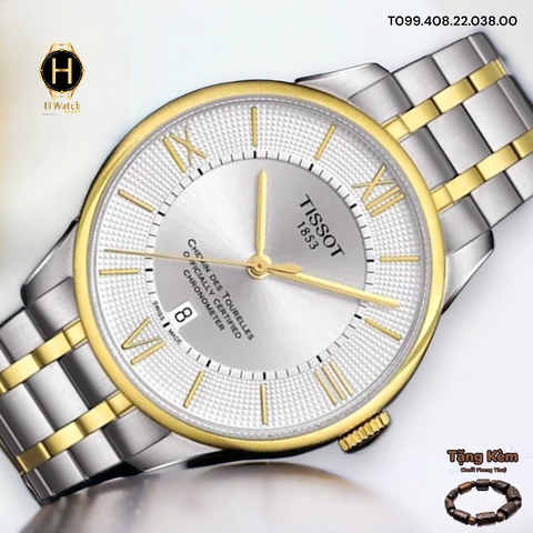 Đồng Hồ Nam Tissot Automatic Chemin Des Tourelles Cosc Demi Gold T099.408.22.038.00 (T0994082203800) 