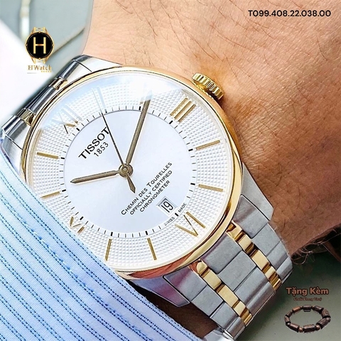 Đồng Hồ Nam Tissot Automatic Chemin Des Tourelles Cosc Demi Gold T099.408.22.038.00 (T0994082203800) 