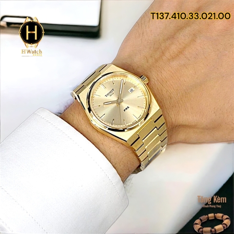 Đồng Hồ Nam Tissot Quartz  PRX Champagne Dial Gold 40mm T137.410.33.021.00 (T1374103302100 ) 
