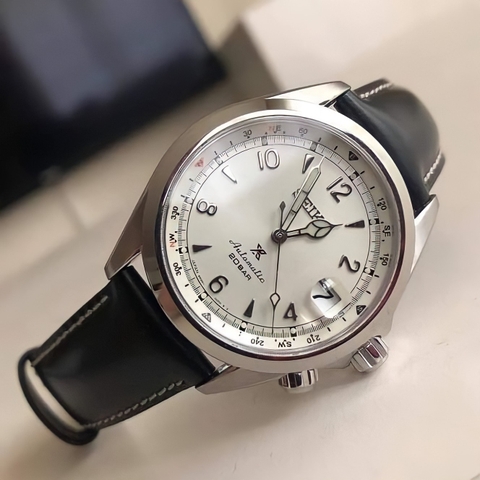 Đồng Hồ Nam Seiko Prospex SPB119J1 Automatic Dây Da Đen Mặt Trắng Sapphire  