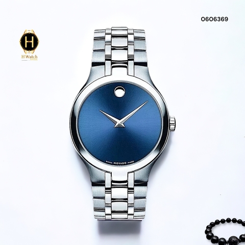 Đồng Hồ Nam Movado Quartz Collection Blue 0606369 Dây Thép Mặt Xanh.