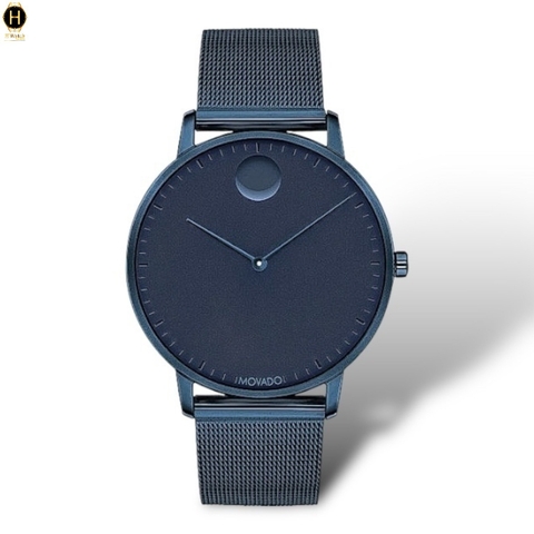 Đồng Hồ Nam Movado Quartz Face Navy Ion-Plated 3640009 Dây Thép Lưới Xanh Navy Mặt Xanh