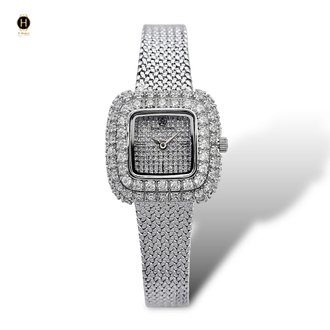Đồng Hồ Nữ Royal Crown Quartz 6140 Thép Trắng