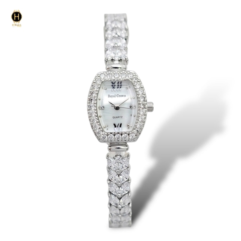 Đồng Hồ Nữ Royal Crown Quartz 9232 Thép Trắng