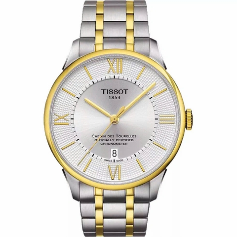 Đồng Hồ Nam Tissot Automatic Chemin Des Tourelles Cosc Demi Gold T099.408.22.038.00 (T0994082203800)