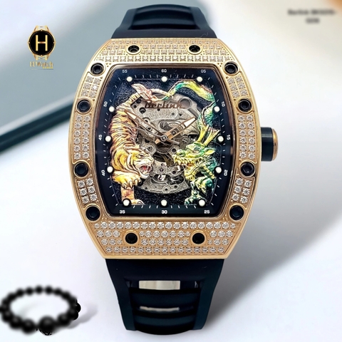 Đồng Hồ Nam Berlink Automatic BK5015-G06 Dây Casu Vỏ Vàng Hồng Đính Đá Limited Edition