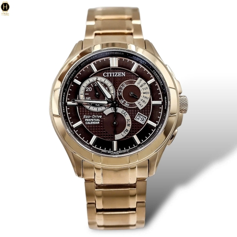Đồng Hồ Nam Citizen Eco-Drive Perpetual GMT Brown Dial BL8163-50X