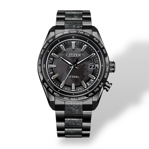 Đồng Hồ Nam Citizen Quartz Eco-Drive Attesa ACT Line/Black Titanium™ Series HAKUTO-R collaboration model Limited Edition CB0285-63E