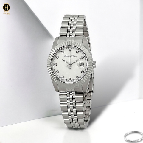 Đồng Hồ Nữ Mathey Tissot Quartz D810AI Dây Thép Mặt Trắng