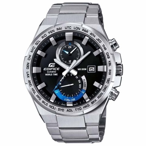 Đồng Hồ Nam Casio Quartz EFR-542D-1AUDF Dây Thép Bạc Mặt Đen