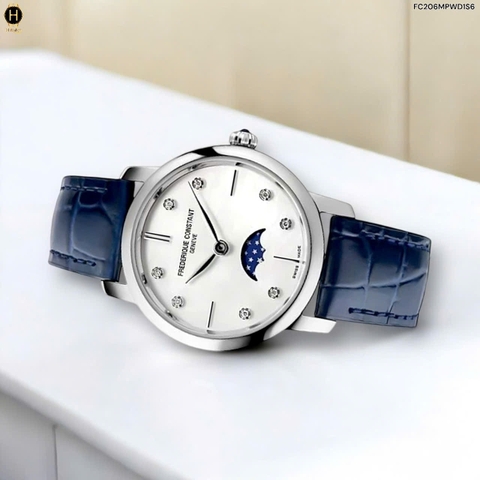 Đồng Hồ Nữ Frederique Constant Quartz Slimline Moonphase FC-206MPWD1S6 ( FC206MPWD1S6 )