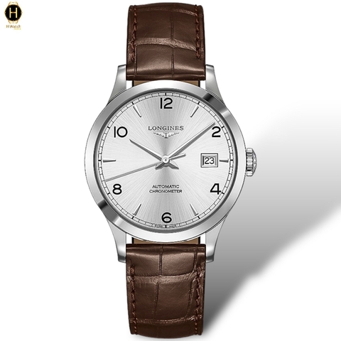 Đồng Hồ Nam Longines Automatic Record Collection Chronometer L2.820.4.76.2 (L28204762) Dây Da Mặt Trắng Sapphire.