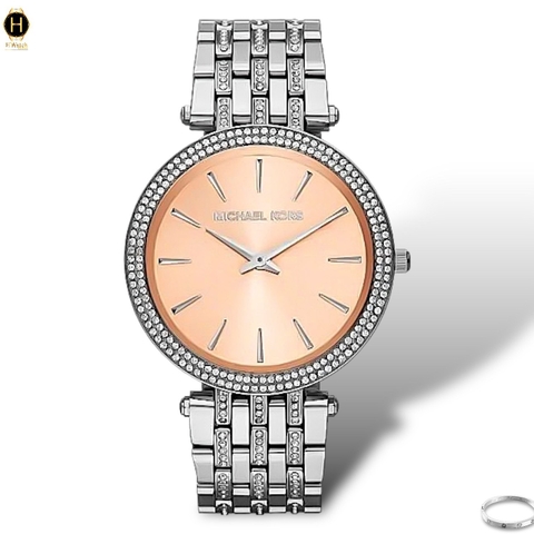 Đồng Hồ Nữ Michael Kors Quartz Darci Rose-Gold MK3218 Dây Thép Mặt Hồng