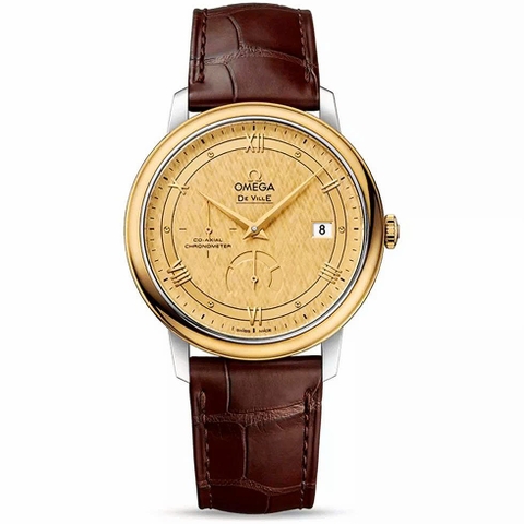 Đồng Hồ Nam Omega Automatic De Ville Prestige Chronometer 424.23.40.21.08.001 ( 42423402108001 ) Dây Da Mặt Vàng Sapphire.