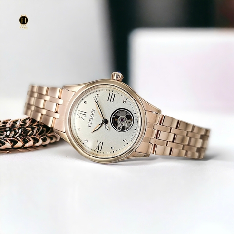 Đồng Hồ Nữ Citizen Automatic Open Heart PR1043-80P