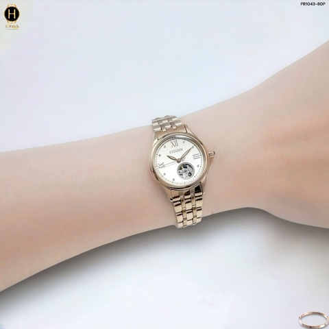 Đồng Hồ Nữ Citizen Automatic Open Heart PR1043-80P