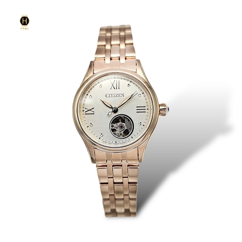 Đồng Hồ Nữ Citizen Automatic 28.5mm Open Heart PR1043-80P