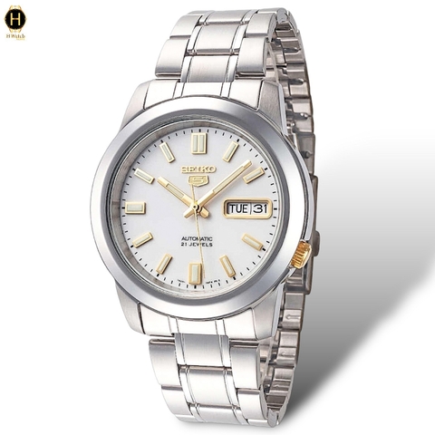 Đồng Hồ Nam Seiko 5 Automatic Sports Quân Đội SNKK07K1 Dây Thép Mặt Trắng