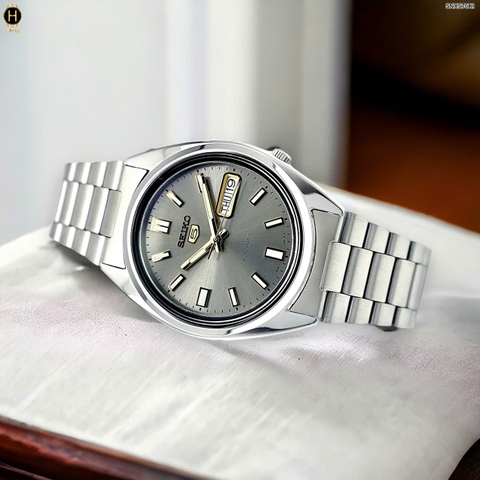 Đồng Hồ Nam Seiko 5 Automatic SNXS75K1 ( SNXS75 ) Vỏ Trắng Mặt Xám Khói
