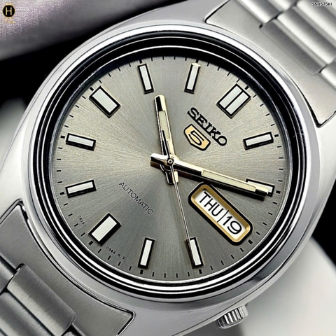 Đồng Hồ Nam Seiko 5 Automatic SNXS75K1 ( SNXS75 ) Vỏ Trắng Mặt Xám Khói