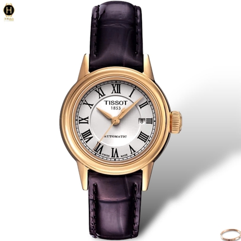 Đồng Hồ Nữ Tissot Automatic Carson T085.207.36.013.00 ( T0852073601300 ) Dây Da Mặt Trắng Sapphire