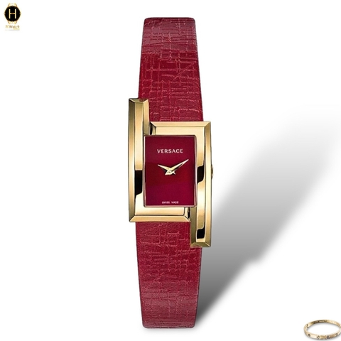 Đồng Hồ Nữ Versace Quartz Greca Icon Red VELU00319 Dây Da Mặt Đỏ Sapphire