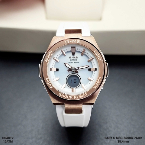 Đồng Hồ Nữ  Casio Baby G  MSG-S200G-7A Dây Nhựa Vỏ Rose Mặt Trắng