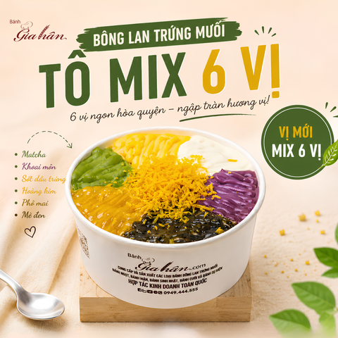 Bông Lan Trứng Muối Tô Mix 6 vị