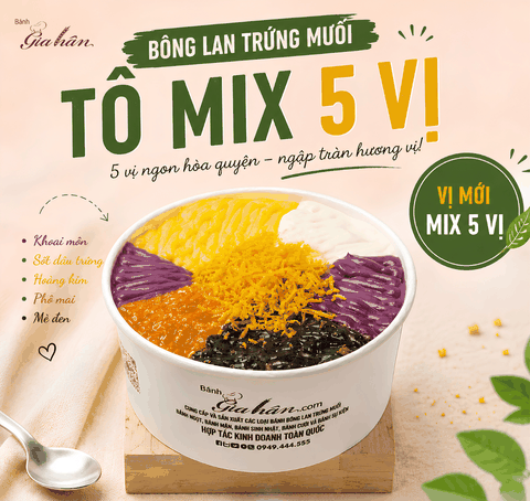 Bông Lan Trứng Muối Tô Mix 5 vị